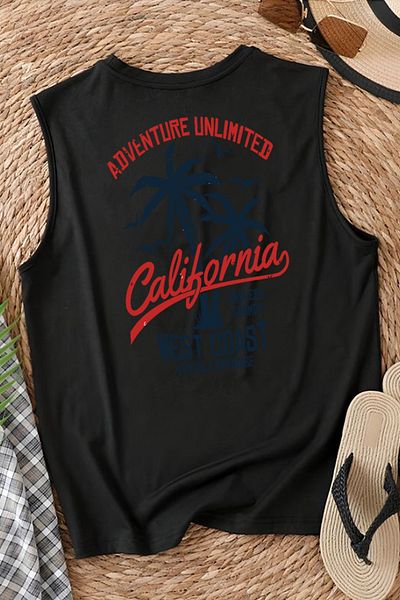 MARKATEM Westcoat Printed Casual Cut Cotton Oversize 0 Sleeve (Sleeveless) T-Shirt