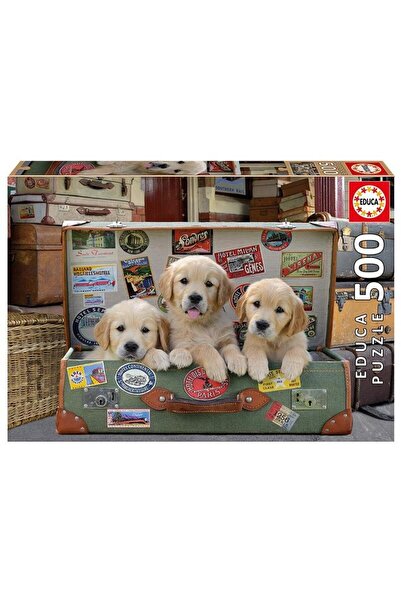 EDUCA Puzzle Puppies in the luggage, 500 piese, include