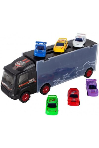 MalPlay Camion valiza cu 6 masinute incluse Negru