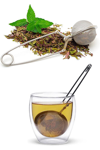 MEZİGARC Paslanmaz Çelik Mandallı Bitki Çayı Süzgeci Çay Kahve Demleme Demlik...