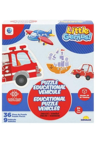 Smile Games Puzzle educational cu vehicule, 36 piese