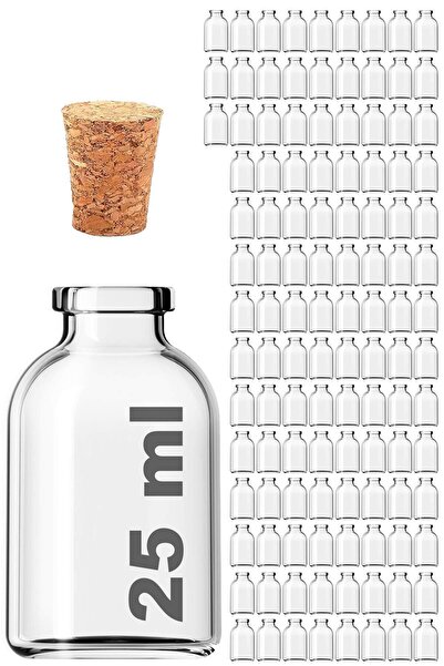 camcıbaba 25 cc şişe mantar tıpalı 100 adet