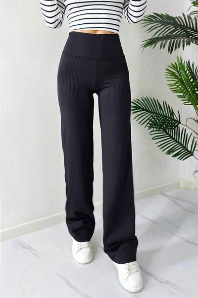 FashionForYou FIT OISO women's casual pants, with a tetra look, Black, M