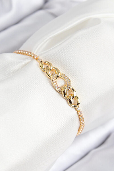 Epilons سوار نسائي من حجر الزركون النحاسي من Bfs موديل ذهبي اللون