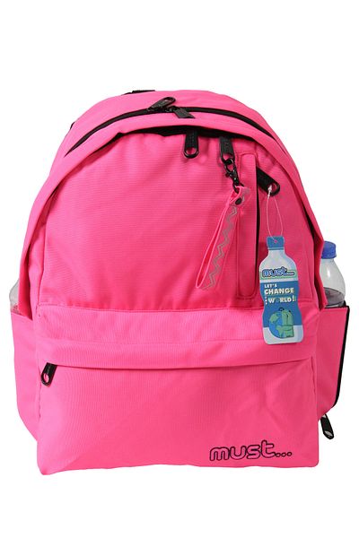 MUST 584600 Pink-- Double Pocket Primary School Backpack-Pink