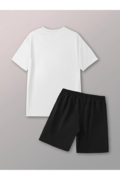 ACTIVE MODA -Men's Cotton Large Size Tshirt-Shorts 2-Piece Set Oversize