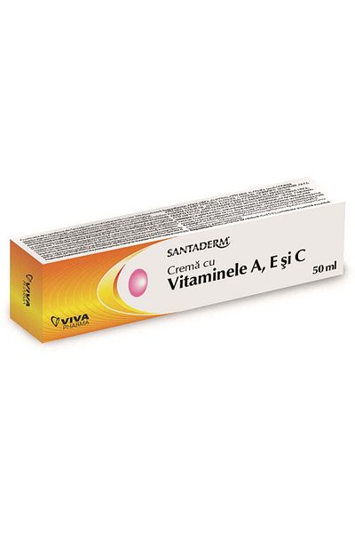 Viva Pharma Santaderm Cream with Vitamins A, E, and C, 50ml, Viva Pharma