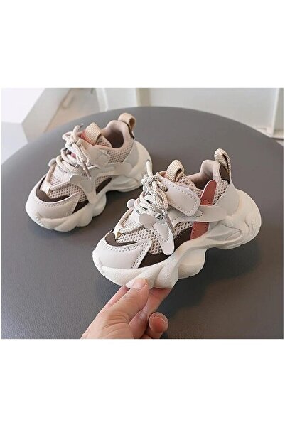 Mixbo Adidasi Copii Unisex Mixbo, Model de Vara, cu Scai, Talpa cu Motive, Crem 28 EU