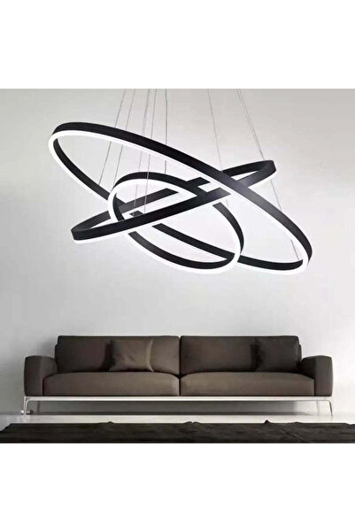 KORMAN TECHNIK LED pendant chandelier with remote control CASIANA 130W,, Cold/Warm/Neutral light, Dimmable, Black,