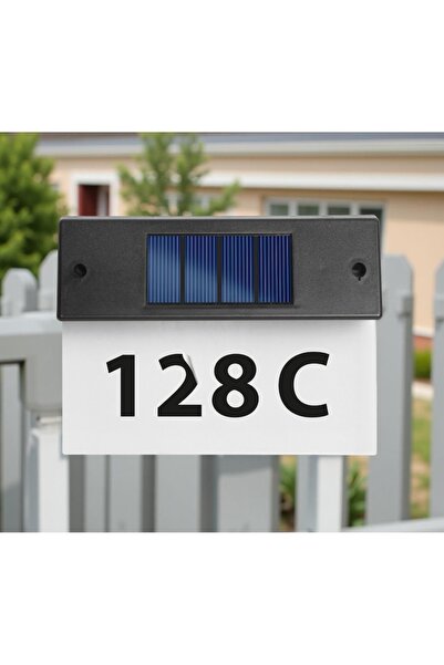 SOHO Număr de casă din plexiglas cu iluminare LED și energie solară, negru