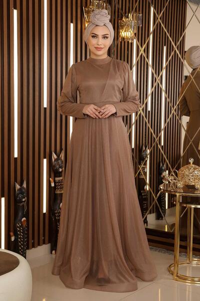 Missvalle Ασημί βραδινό φόρεμα με λεπτομέρεια με φερμουάρ σε Cuff Mink 12253