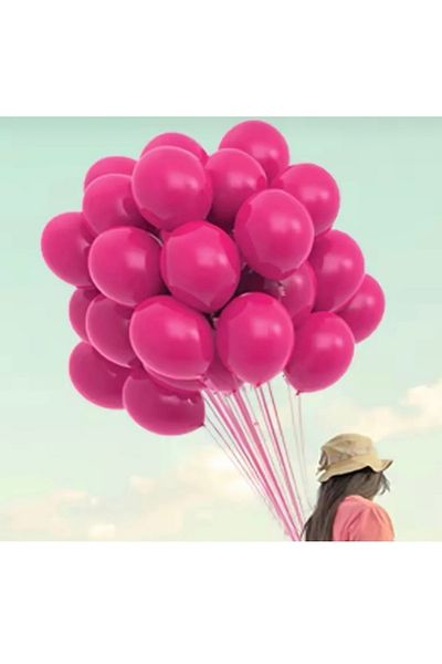 Deniz Party Store 5 Pieces Pastel Fuchsia Latex Balloon 12 Inch