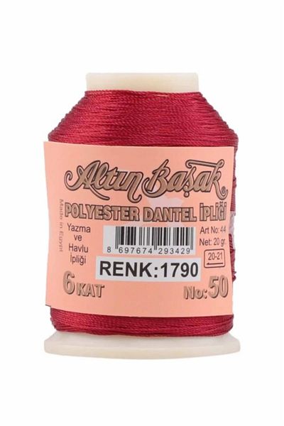 Yüsra Shop Altinbasak Polyester 1790 Vivid Burgundy Lace Thread 20 Gr Writing String