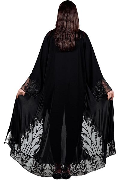 Noor Zara MIDAS TOUCH BOUTIQUE Women Abaya With Beads Embellished Sides