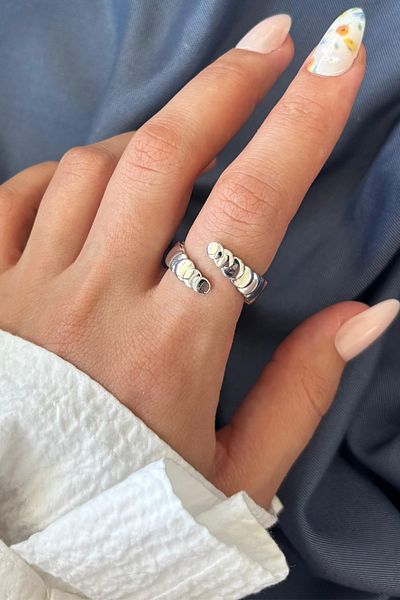 Leo'Stone New Season Moon Phases Design Adjustable Women's Ring