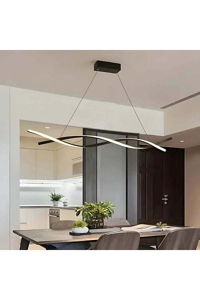 KORMAN TECHNIK LED pendant chandelier with remote control FLUX 80W, Cold/Warm/Neutral light, Dimmable, Black
