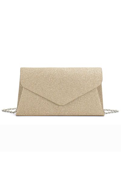 OEM Beige wedding envelope bag with glitter
