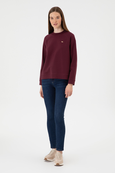 U.S. Polo Assn. Kadın Bordo Regular Bisiklet Yaka Basic Sweatshırt 50313610-VR177