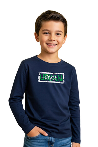 panios kids Αγόρι με επίπεδη στρογγυλή λαιμόκοψη Urbaan Print Λεπτομερές φούτερ