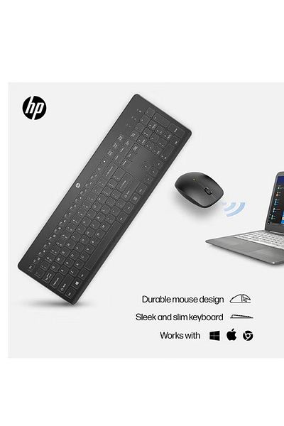 HP 230 Wireless Keyboard and Mouse Combo Set – 1600 DPI, English Layout – Black