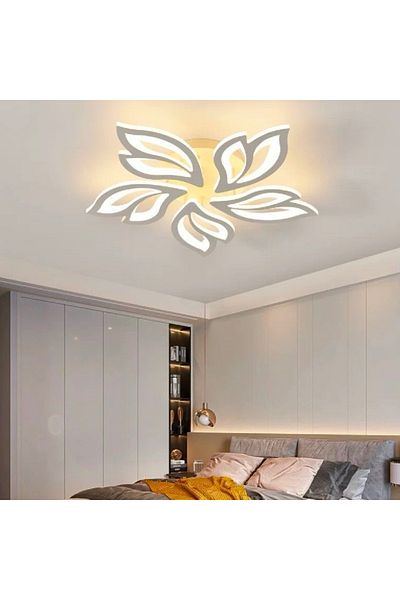 KORMAN TECHNIK LED chandelier with remote control LILY 75W, 5 Elements, Cold/Warm/Neutral light, Dimmable, White