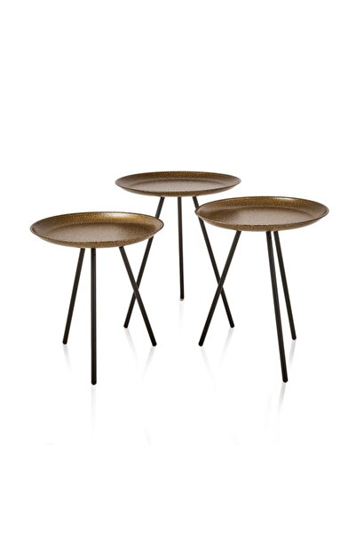 He Global Triport Zigon Sehpa - Pirinç - 55x46x46 cm