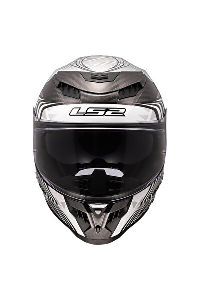 LS2 DRAGON ENTHUM KARBON KAPALI KASK SİYAH GRİ
