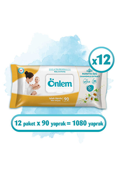 ÖNLEM Papatyalı Islak Havlu 90x12 Adet