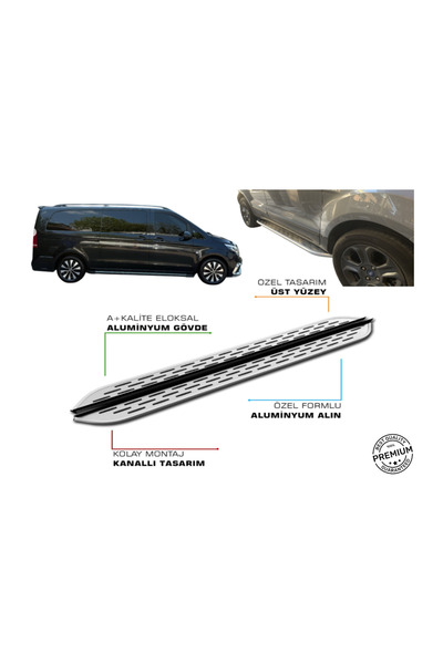 TUNAX OTO MERCEDES VİTO W447 CAMLI VAN UZUN ŞASE ARACA ÖZEL PRV1 YAN BASAMAK ...