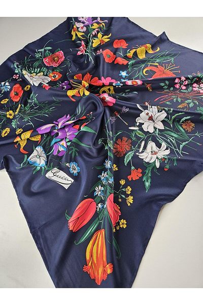 Webinay Home Voile Silk Scarf New Season Scarf Hijab Flower Themed Silk Scarf