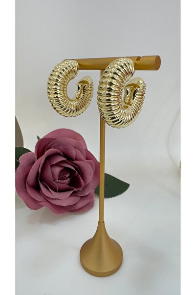 XUPING JEWELRY Kalın Yarı Yuvarlak Gold Küpe