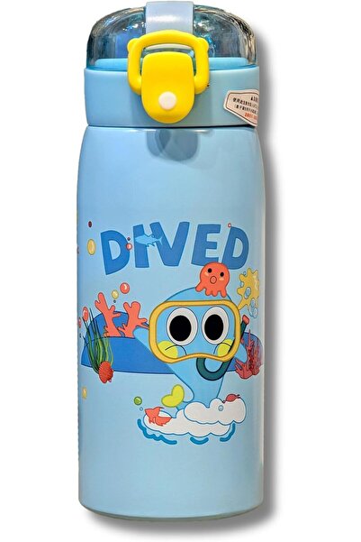 Twisoo زجاجة مياه من الفولاذ المقاوم للصدأ بتصميم رسوم متحركة للأطفال على شكل...