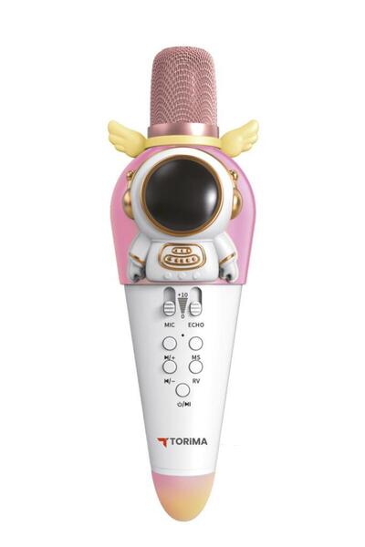 Torima KIDMIC01 Beyaz Astronot Figürlü Şarjlı BT Karaoke Mikrofon ve Hoparlör 5W Kablosuz Mikrofon