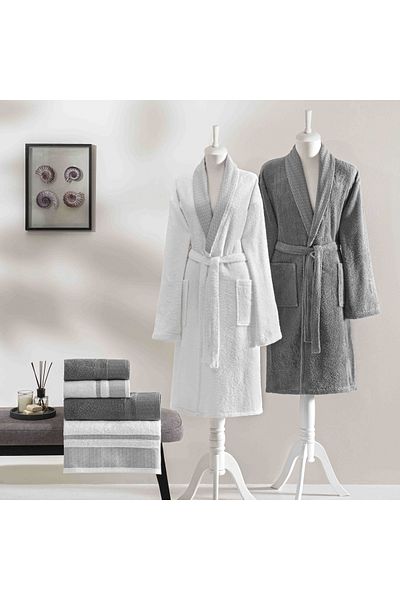 Taç Raya Pure Cotton Cotton Family Set White Anthracite