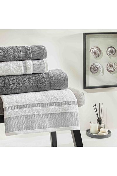 Taç Raya Pure Cotton Cotton Family Set White Anthracite