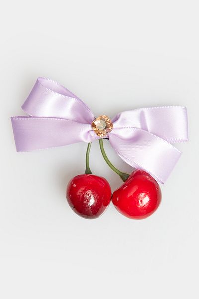 Fulla Moda Girl's Buckle with Bow and Cherry Figure