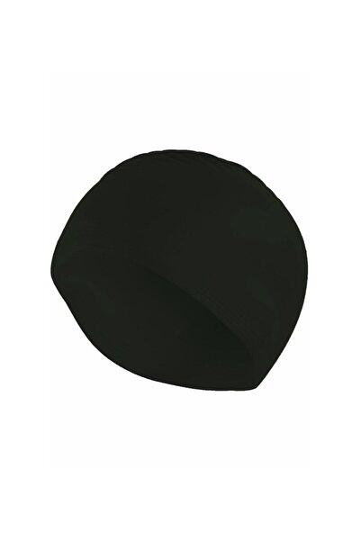 BERMUDA قبعة سباحة سوداء للأطفال - مناسبة لحمام السباحة والبحر، مرنة ومتينة