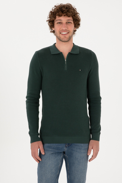 U.S. Polo Assn. Men's Dark Green Basic Sweater 50313685-Vr079