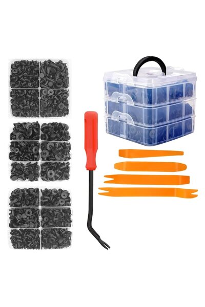 SOHO Kit 620 Cleme Auto cu 5 Unelte de Declipsat si Montaj, Cutie de Depozitare Inclusa, ToolKit, Pl