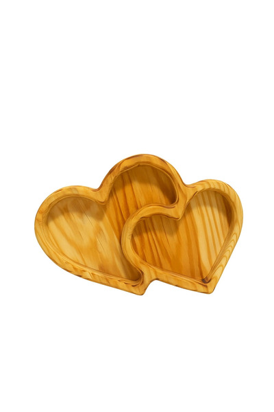 woodenzo Double Heart Snack Bowl