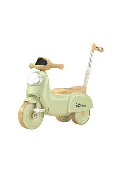 Nichiduta 3in1 Fast Green children's pedal motorcycle with detachable parental push handle