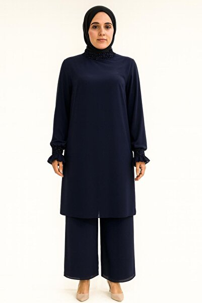 çınar özkan 5061 TUNİĞİN YAKASI VE KOL UÇLARI BONCUK İŞLEMELİ KOL UCU VE YAKA...