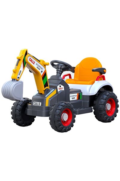 Nichiduta Tractor electric cu cupa pentru copii Digger Scorpion Yellow 12V,telecomanda 2.4G,2 motoar