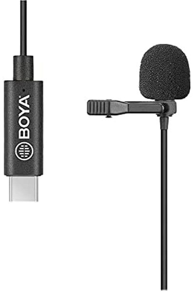 BOYA BY-M3 Lavalier USB Type-C Microphone, Mono, Black