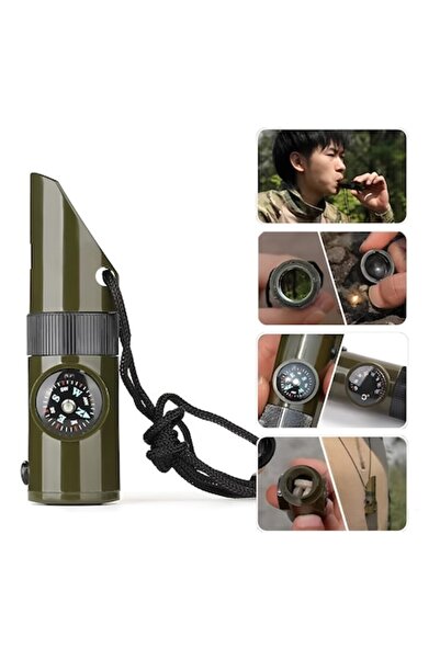 SOHO Trusă de supraviețuire, fluier multifuncțional 7 în 1, drumeții și trekking