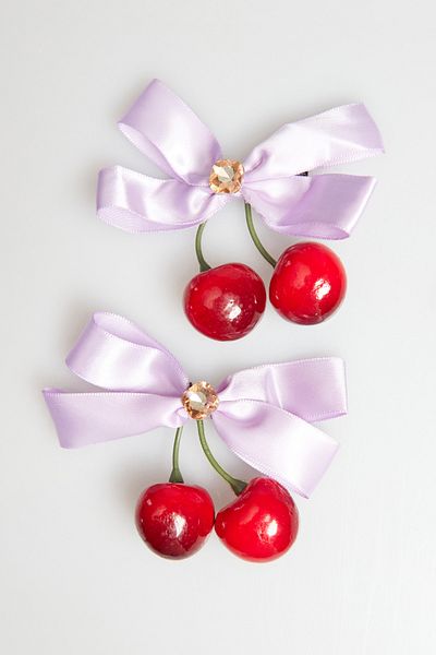 Fulla Moda Girl's Buckle with Bow and Cherry Figure