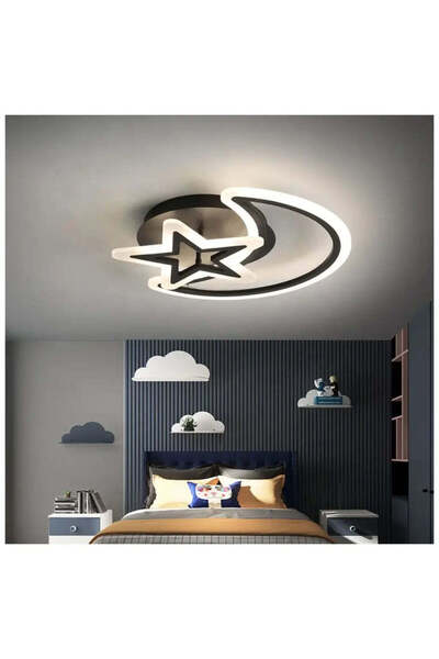 KORMAN TECHNIK Πολυέλαιος LED με τηλεχειριστήριο MOON AND STAR 45W, 2 Στοιχεία, Ρυθμιζόμενης Ρύθμισης, Μαύρο