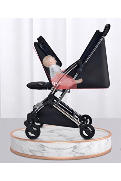 PIKKABOO Youbi Toddler German Travel Light Stroller-Black with New Born Attachment