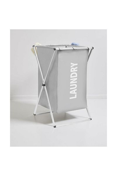 SOHO Cos de Rufe Textil cu Cadru de Metal, Pliabil, 38 x 38 x 57 cm, Gri