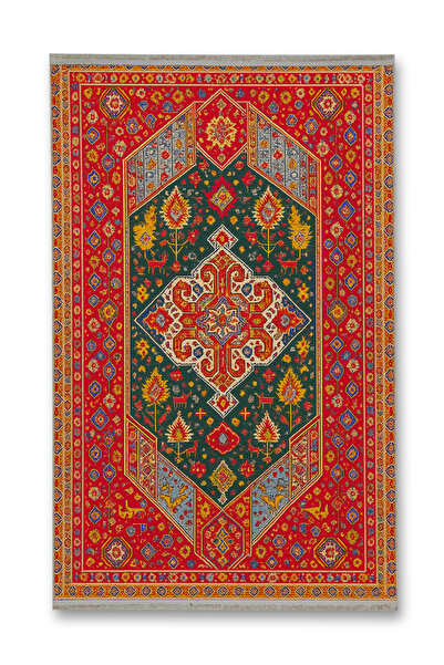 Rugs Modern Halı MOSSO Κόκκινο Παραδοσιακό Θεματικό Σχέδιο Υφαντό Χαλί Μοντέρ...